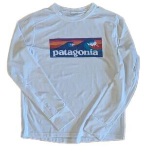 Patagonia Kid's XL (14) Capilene Silkweight Long Sleeve T-Shirt (White) 62385